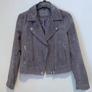 BlankNYC gray suede leather moto jacket
